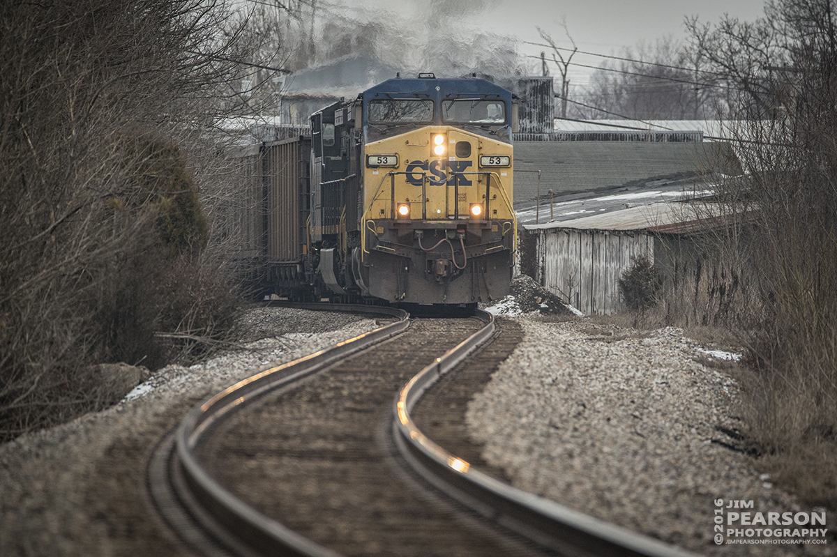 February 17, 2016 - Loaded Coke Train CSX K229 (Chicago, IL - Madisonville, KY (PAL), heads through Sebree, Ky, with engine 53 in the lead, as it moves south on the Henderson Subdivision. - Tech Info: 1/1600 | f/6 | ISO 1600 | Lens: Sigma 150-600 @ 500mm on a Nikon D800 shot and processed in RAW. 