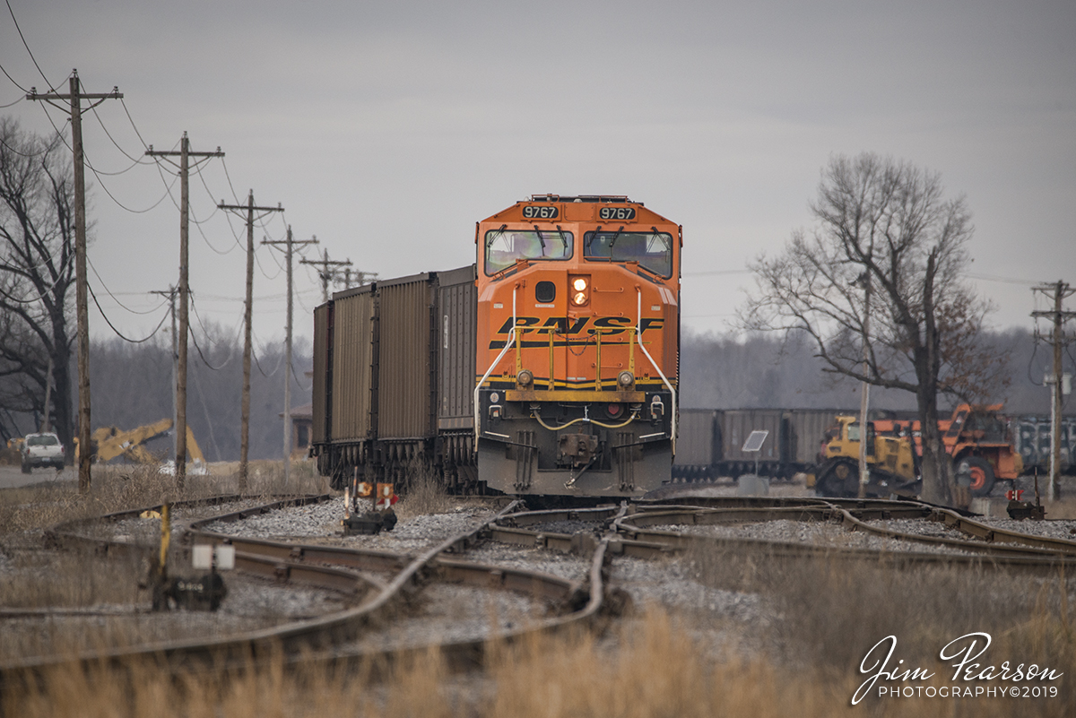 February 2, 2019 - BNSF 9767 brings up the rear as the DUP on a empty coal train, after unloading at Calvert City Terminal at Calvert City, Ky. - #jimstrainphotos #kentuckyrailroads #trains #nikond800 #railroad #railroads #train #railways #railway #bnsf #bnsfrailway