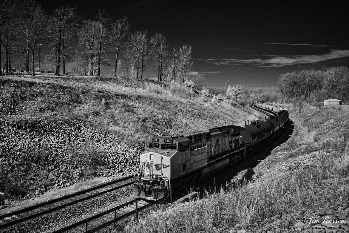 In this week’s Saturday Infrared photo, we catch Union pacific 7212 leading CSX M813 as it passes through the S Curve at Nortonville, Kentucky, on the CSX Henderson Subdivision, on March 18th, 2025.

Tech Info: Fuji XT-1, RAW, Converted to 720nm B&W IR, Nikon 10-24 @16mm, f/4.5, 1/1000, ISO 400.

#trainphotography #railroadphotography #trains #railways #jimpearsonphotography #infraredtrainphotography #infraredphotography #trainphotographer #railroadphotographer #infaredtrainphotography #trending