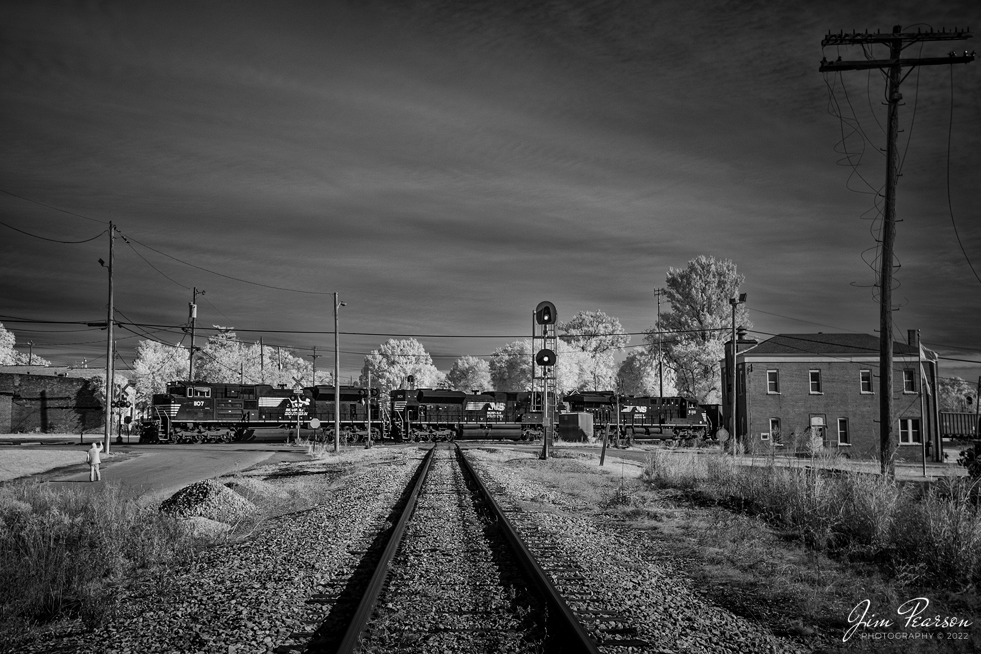 Infrared Photo Of Norfolk Southern Railway 1107 As It Leads A