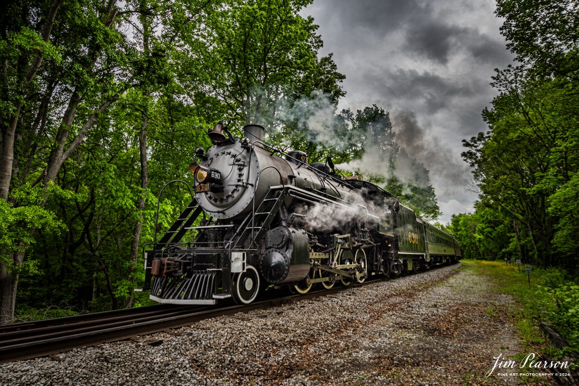 Tennessee Valley Railroad Museum’s steam locomotive Southern Railway 630 departs Grand Junction at West Chattanooga as it heads to East Chattanooga, Tennessee with the daily local, on April 27th, 2024.

According to Wikipedia: Southern Railway 630 is a 2-8-0 "Consolidation" type steam locomotive built in February 1904 by the American Locomotive Company (ALCO) of Richmond, Virginia for the Southern Railway as a member of the Ks-1 class. It is currently owned and operated by the Tennessee Valley Railroad Museum in Chattanooga, Tennessee where it resides today for use on excursion trains.

The Tennessee Valley Railroad Museum was founded as a chapter of the National Railway Historical Society in 1960 by Paul H. Merriman and Robert M. Soule, Jr., along with a group of local railway preservationists. They wanted to save steam locomotives and railway equipment for future historical display and use. Today, the museum offers various tourist excursions from stations in Chattanooga and Etowah, Tennessee.

Tech Info: Nikon D810, RAW, Nikon 10-24 @ 17mm, f/5, 1/400, ISO 110.