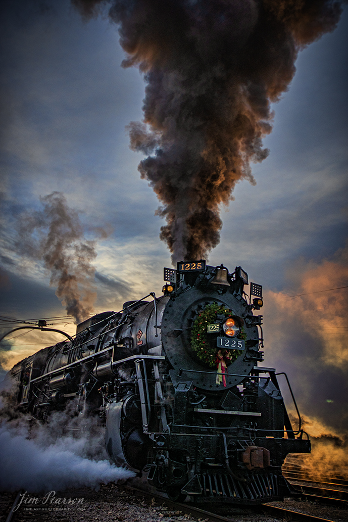 Steam Railroading Institute’s Pere Marquette 1225 pulls off the turntable at Owosso, Michigan, as it prepares for a day of pulling the North Pole Express to Ashley, Michigan on December 16th, 2023.

According to their website, Pere Marquette 1225, the largest and most impressive piece in the Steam Railroading Institute’s collection, is one of the largest operating steam locomotives in Michigan. The 1225 was built in October of 1941 by the Lima Locomotive Works in Lima, Ohio for the Pere Marquette Railway. It’s part of the National Register of Historic Structures and is renowned for its role in the 2004 Warner Brothers Christmas Classic, THE POLAR EXPRESS™. 1225’s blueprints were used as the prototype for the locomotive image as well as its sounds to bring the train in the animated film to life!

Tech Info: Nikon D810, RAW, Nikon 10-24 @ 22mm, f/4.5, 1/320, ISO 125.

#railroad #railroads #train, #trains #railway #railway #steamtrains #railtransport #railroadengines #picturesoftrains #picturesofrailways #besttrainphotograph #bestphoto #photographyoftrains #steamtrainphotography # PereMarquette1225 #bestsoldpicture #JimPearsonPhotography #northpoleexpress #owossomichigan #SteamRailroadingInstitute