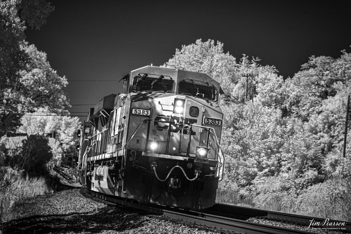 In this week’s Saturday Infrared photo, we catch L391 as it heads south at Nortonville, Kentucky, on May 30th, 2024, on the CSX Henderson Subdivision.

Tech Info: Fuji XT-1, RAW, Converted to 720nm B&W IR, Sigma 24-70mm @ 70mm, f/5.6, 1/2000, ISO 400.

#trainphotography #railroadphotography #trains #railways #jimpearsonphotography #infraredtrainphotography #infraredphotography #trainphotographer #railroadphotographer #infaredtrainphotography #csxt #trending