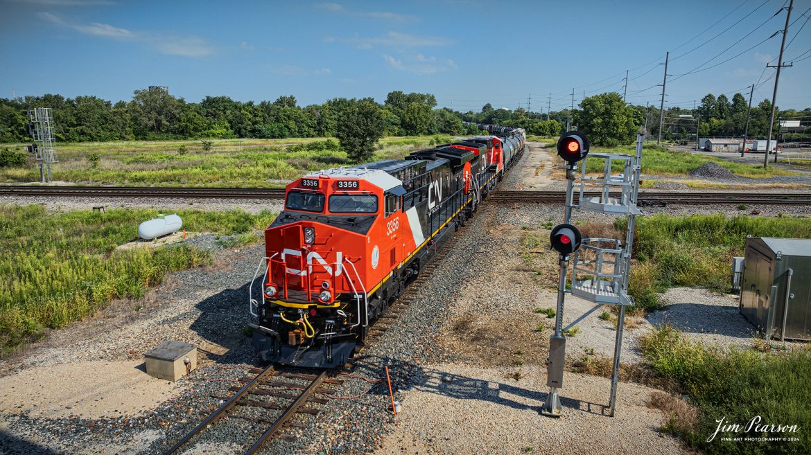 Canadian National 3356 leads a mixed freight as it passes over the WABAC Diamond at Decatur, Illinois as they head south on the CN Peoria Subdivision on August 24th, 2024. 

Tech Info: DJI Mavic 3 Classic Drone, RAW, 22mm, f/2.8, 1/2000, ISO 100.

#trainphotography #railroadphotography #trains #railways #trainphotographer #railroadphotographer #jimpearsonphotography #NorfolkSouthern #IllinoisRailroads