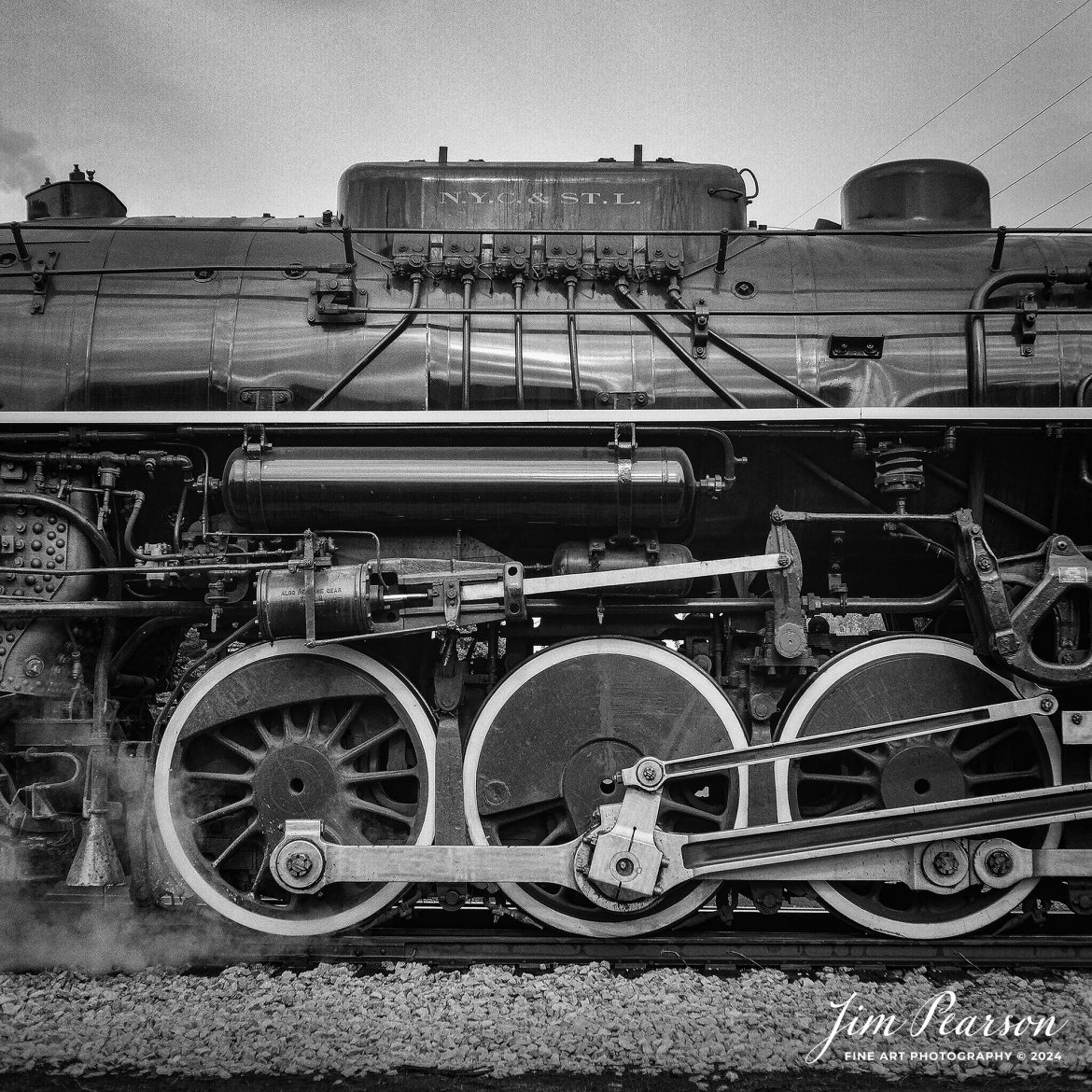 Analog Wednesday – I’ve added a like new Mamiya C330 Professional 2 ¼ square film camera to my camera bag and on Wednesday’s I’ll be sharing images I’ve shot with it. My fourth shot is from September 1st, 2024, is a detail photo of Steam locomotive Nickel Plate 765 at Lake Pleasant, Indiana, during Indiana Rail Experience’s Rolling Victory Weekend.

I’m very pleased with my first roll that I shot through this camera and looking forward to shooting more! I hope you enjoy the images! I keep looking at the back trying to see my images after I shoot them though! Habits are hard to break! LOL

Tech Info: Mamiya C330 Professional, Ilford HP5 Film, Mamiya 80mm, f/4, 1/500, ISO 400.

#railroad #railroads #train, #trains #railway #railway #steamtrains #railtransport #railroadengines #picturesoftrains #picturesofrailways #besttrainphotograph #bestphoto #photographyoftrains #bestsoldpicture #JimPearsonPhotography #steamtrains #nkp765 #passengertrains #analogphotography