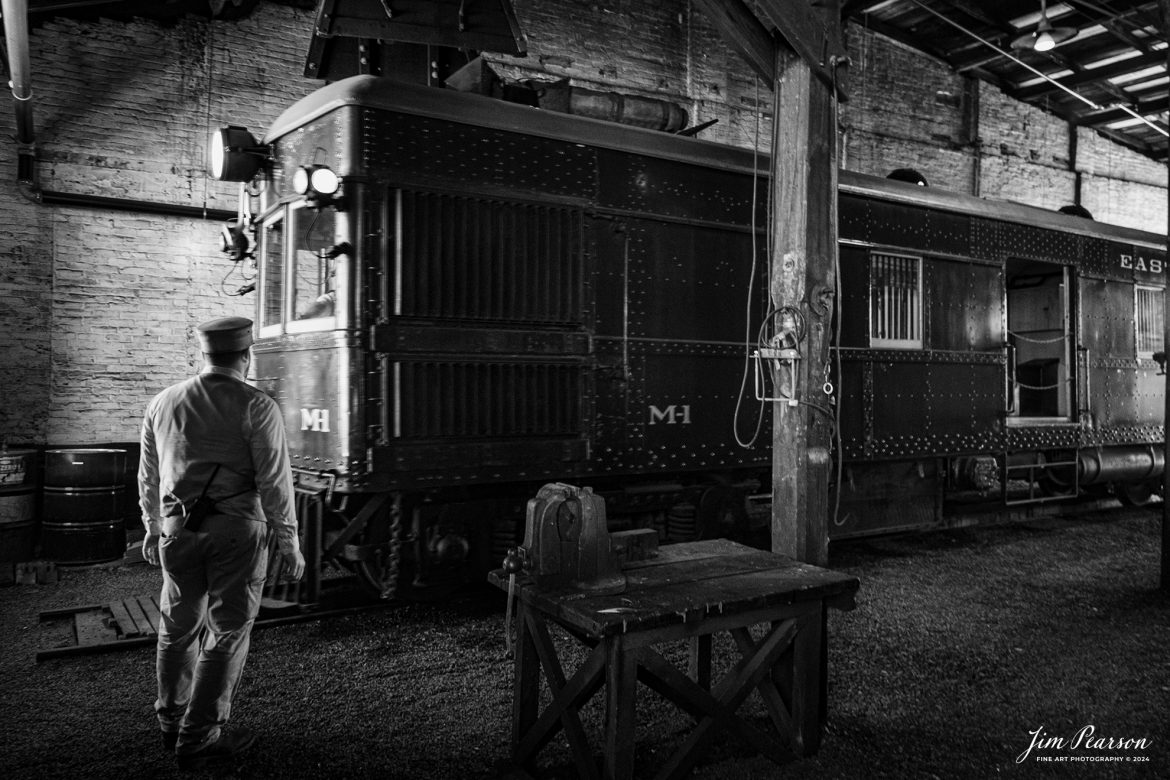 In this week’s Saturday Infrared photo, we catch East Broad Tops M1 motorcar pulling into the engine house over the pit at Rockhill, Pennsylvania, on October 6th, 2024, under the watchful eye of the conductor.

According to their website: Built in 1927, the M-1 is the only original narrow-gauge gasoline electric motorcar still in existence in the United States. Constructed in the EBT’s very own shop complex, this one-of-a-kind piece of railroad history has been painstakingly restored and still runs using many of its original parts and components over the same railroad it was built to serve over 96 years ago.

Tech Info: Fuji XT-1, RAW, Converted to 720nm B&W IR, Nikon 10-24 @17mm, f/4.5, 1/8, ISO 800.

#trainphotography #railroadphotography #trains #railways #jimpearsonphotography #infraredtrainphotography #infraredphotography #trainphotographer #railroadphotographer #infaredtrainphotography #trending #EastBroadTop