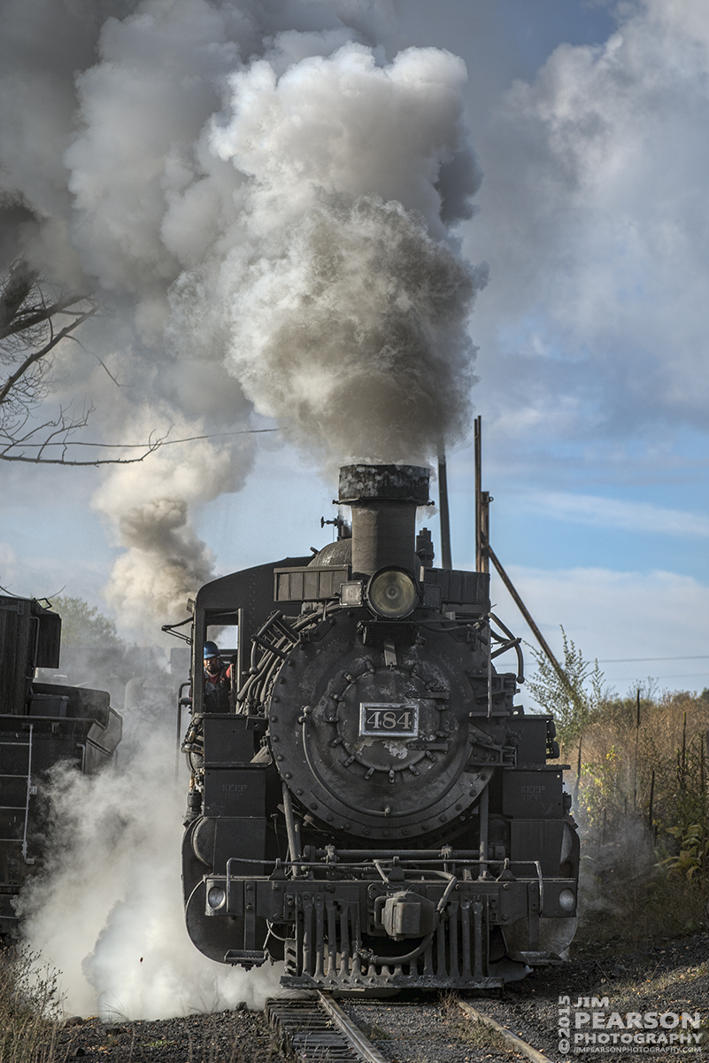 October 20, 2015 - Cumbres & Toltec Scenic Railroad's 484, a K-36 class 2-8-2 engine, heads for the water tower at Chama, New Mexico. 

Tech Info: 1/640 | f/5.6 | ISO 125 | Lens: Nikon 70-300 @ 122mm with a Nikon D800 shot and processed in RAW.

#photographyoftrains #trainphotography #JimPearsonPhotography #trendingphoto #CumbresandToltecScenicRailroad