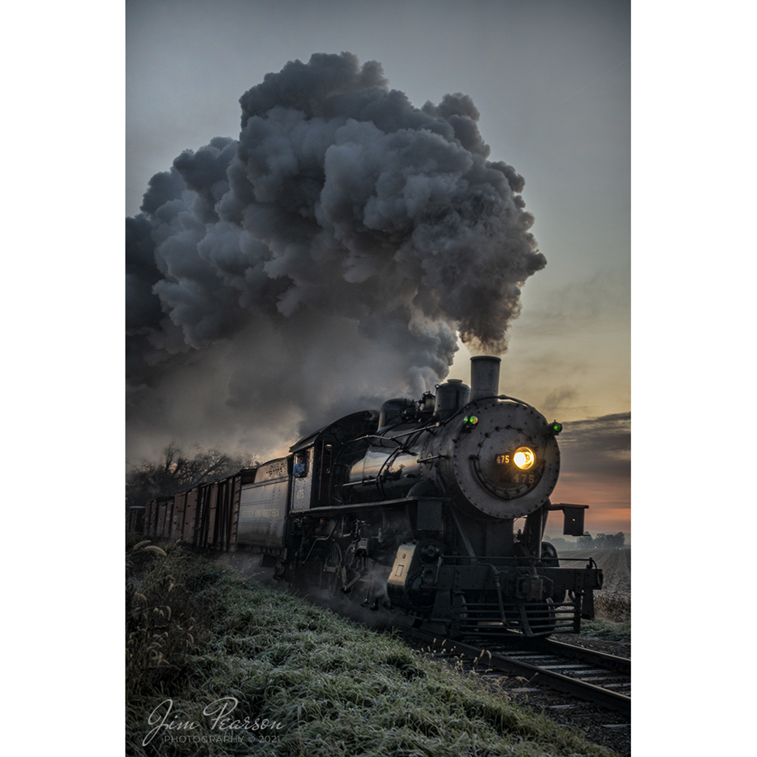 Norfolk and Western 475 heads west on the Strasburg Railroad at dawn as the cold November air produces a spectacular show of steam trailing, as the train approaches the Esbenshade Road Crossing on November 7th, 2021, at Strasburg, Pennsylvania. 

According to Wikipedia: Strasburg Railroad (Norfolk and Western) No. 475 is a 4-8-0 "Mastodon" type steam locomotive owned and operated by the Strasburg Rail Road outside of Strasburg, Pennsylvania. Built by the Baldwin Locomotive Works in June 1906, it was part of the Norfolk and Western's first order of M class numbered 375-499. Today, No. 475 is the only operating 4-8-0 type in North America and the Strasburg Rail Road's oldest operating steam locomotive.

Tech Info: Nikon D800, RAW, Sigma 24-70 @ 24mm, f/2.8, 1/250, ISO 360.

#trainphotography #railroadphotography #trains