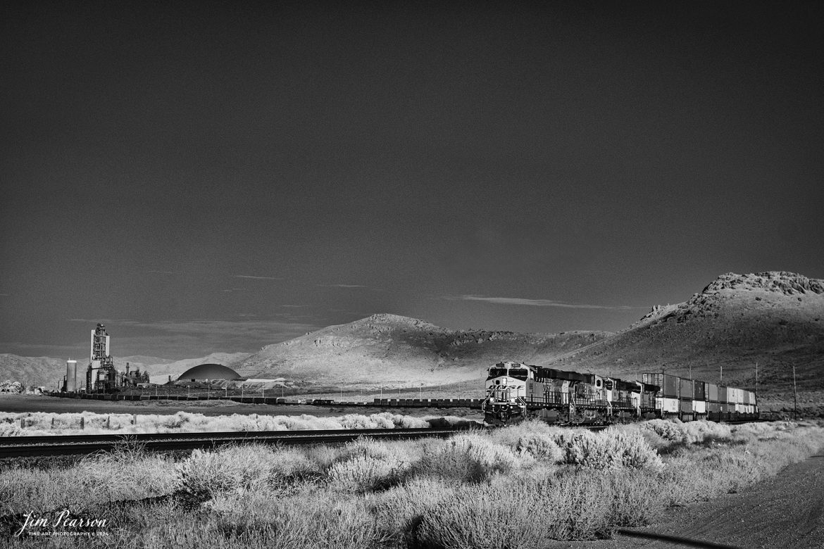 September 18th, 2024, In this Saturday's Infrared photo  I caught BNSF 6965 leading an Northbound intermodal train out of Tehachapi,  California.

Tech Info: Fuji XT1 converted to Infrared, RAW, Nikon 24-70, @35mm, f/4, 1/640, ISO 200.

#railroad #railroads #train, #trains #railway #railway #steamtrains #railtransport #railroadengines #picturesoftrains #picturesofrailways #besttrainphotograph #bestphoto #photographyoftrains #bestsoldpicture #JimPearsonPhotography #Infrared #TehachapiLoop