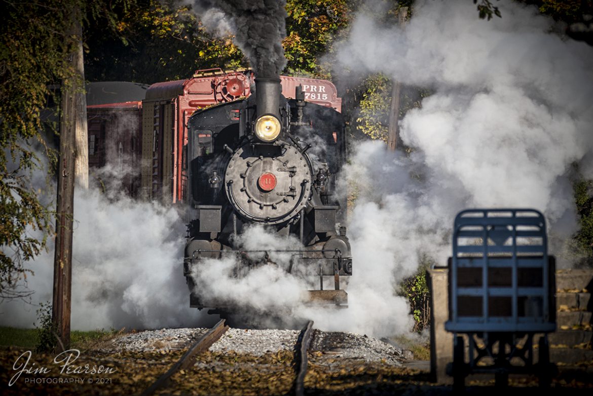 Everett Railroad #11 sits just outside the station at Roaring Spring, Pennsylvania as it takes on water for the next leg of a Historic Transport Preservation, Inc, Steam Special on November 6th, 2021.

According to their website: Steam locomotive number 11 was constructed in 1920 by the Cooke Works of the American Locomotive Company (Alco) in Paterson, New Jersey. It is a “2‑6‑0” or “Mogul” type and was one of 54 engines of four different wheel arrangements built between 1920 and 1925 intended for export to Cuba and use in that country’s sugar cane fields.

Tech Info: Nikon D800, RAW, Sigma 24-70 @ 24mm, f/2.8, 1/400, ISO 220.

#trainphotography #railroadphotography #trains #railways #jimpearsonphotography #trainphotographer #railroadphotographer