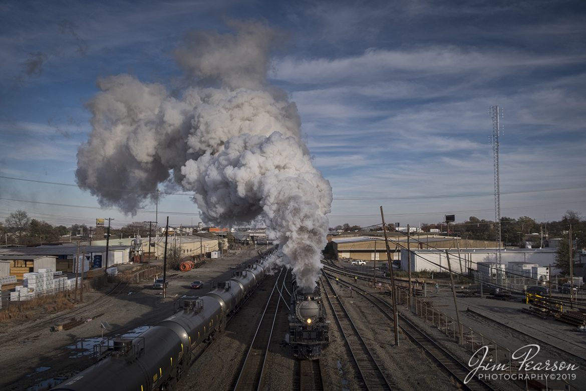 November 13, 2019 - Union Pacific 4014 passes a northbound BNSF tank Train as it heads back through the Locust Street Yard after turning its train on the Van Buren Wye at Little Rock, Arkansas. They turned the train for its display Thursday in Little Rock and Friday morning it will continue its move as it heads for its next overnight stop in Van Buren, Arkansas.

Union Pacific has billed this move as The Great Race Across the Southwest as the train is making a circle around the southwest over a six week or so period hitting Arkansas, Arizona, California, Colorado, Kansas, Missouri, Nevada, New Mexico, Oklahoma, Texas, Utah and Wyoming.

Tech Info: Fuji XT1, Nikon 18mm, 1/450sec, f/7.1, ISO 200.

#fuji #UP4014 #UPSteam #bigboy #unionpacific