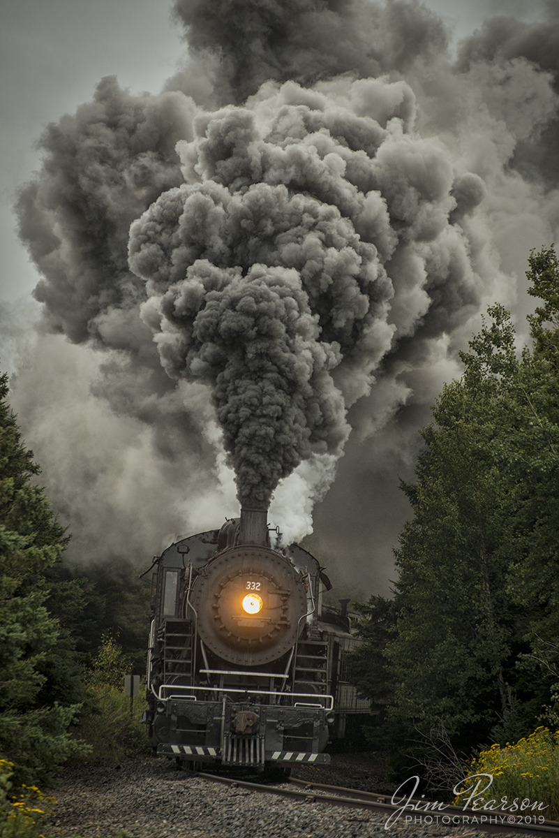 September 5, 2019 - The Duluth, Missabe & Iron Range 332 steam locomotive from Lake Superior Railroad Museum rounds a curve under full steam as it heads north toward Two Harbors from Duluth, Minnesota during a recent photo charter from the Lake Superior Railroad Museum on the North Shore Line. 

Tech Info: Nikon D800, RAW, Nikon 70-300 @ 195mm, f/5.6, 1/500, ISO 720.

#trainphotography #railroadphotography #trains #railways #trainphotographer #railroadphotographer #jimpearsonphotography #Steamtrains #NikonD800 #MinnesotaTrains