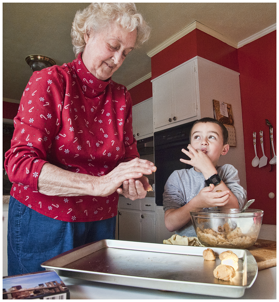 Gabe and Betty making cookies